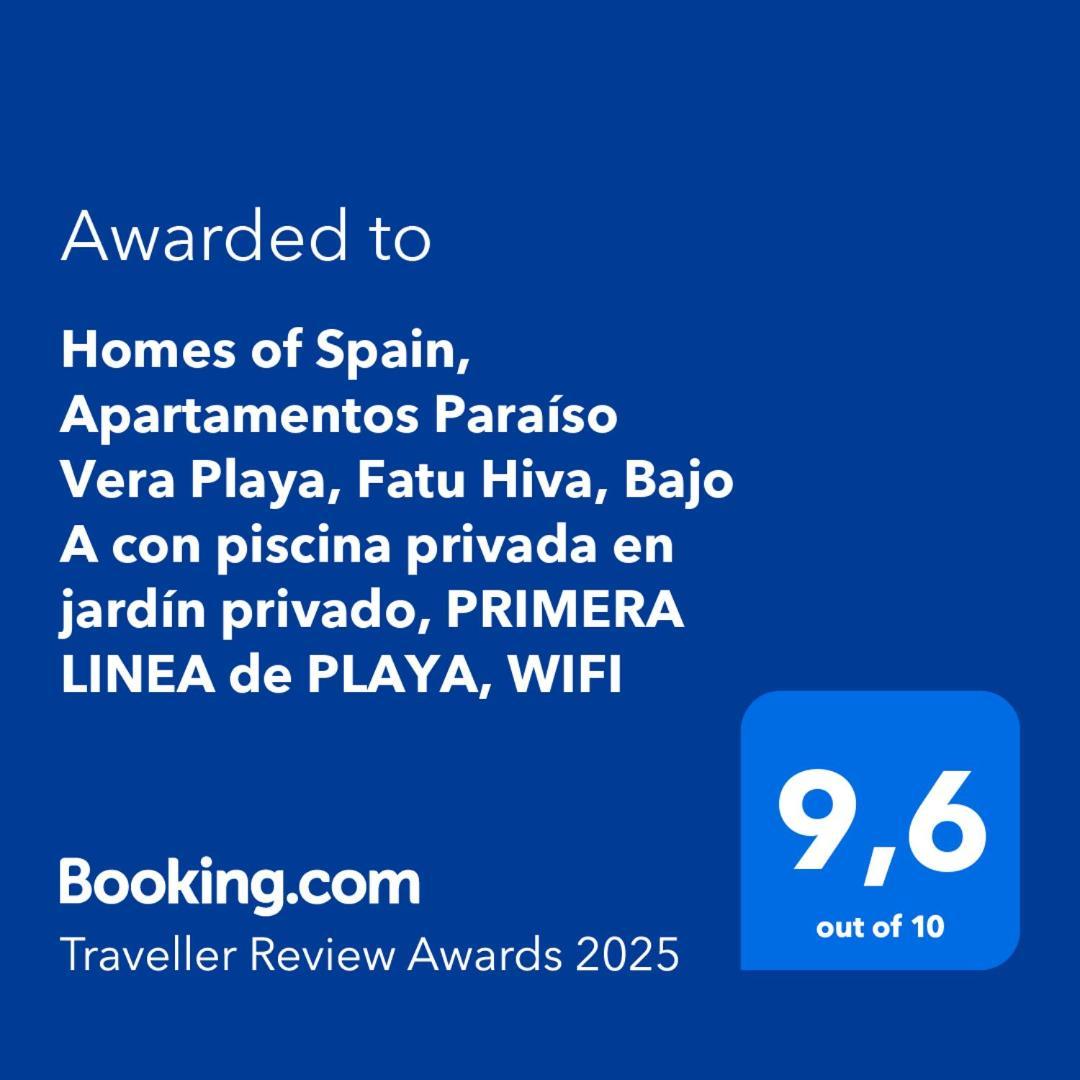 Homes Of Spain, Apartamentos Paraiso Vera Playa, Fatu Hiva, Bajo A Con Piscina Privada En Jardin Privado, Primera Linea De Playa, Wifi 外观 照片
